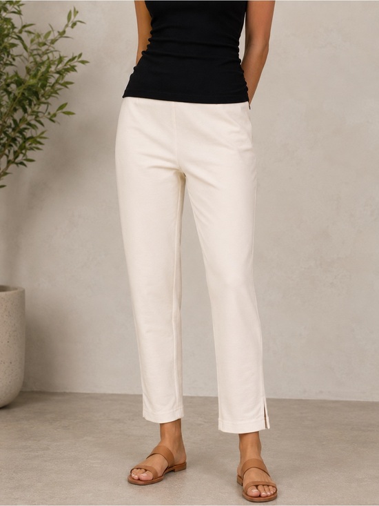 Chico's Pants - Chico's Fabulously Slimming Cream Ankle Crop Straight-Leg Pants